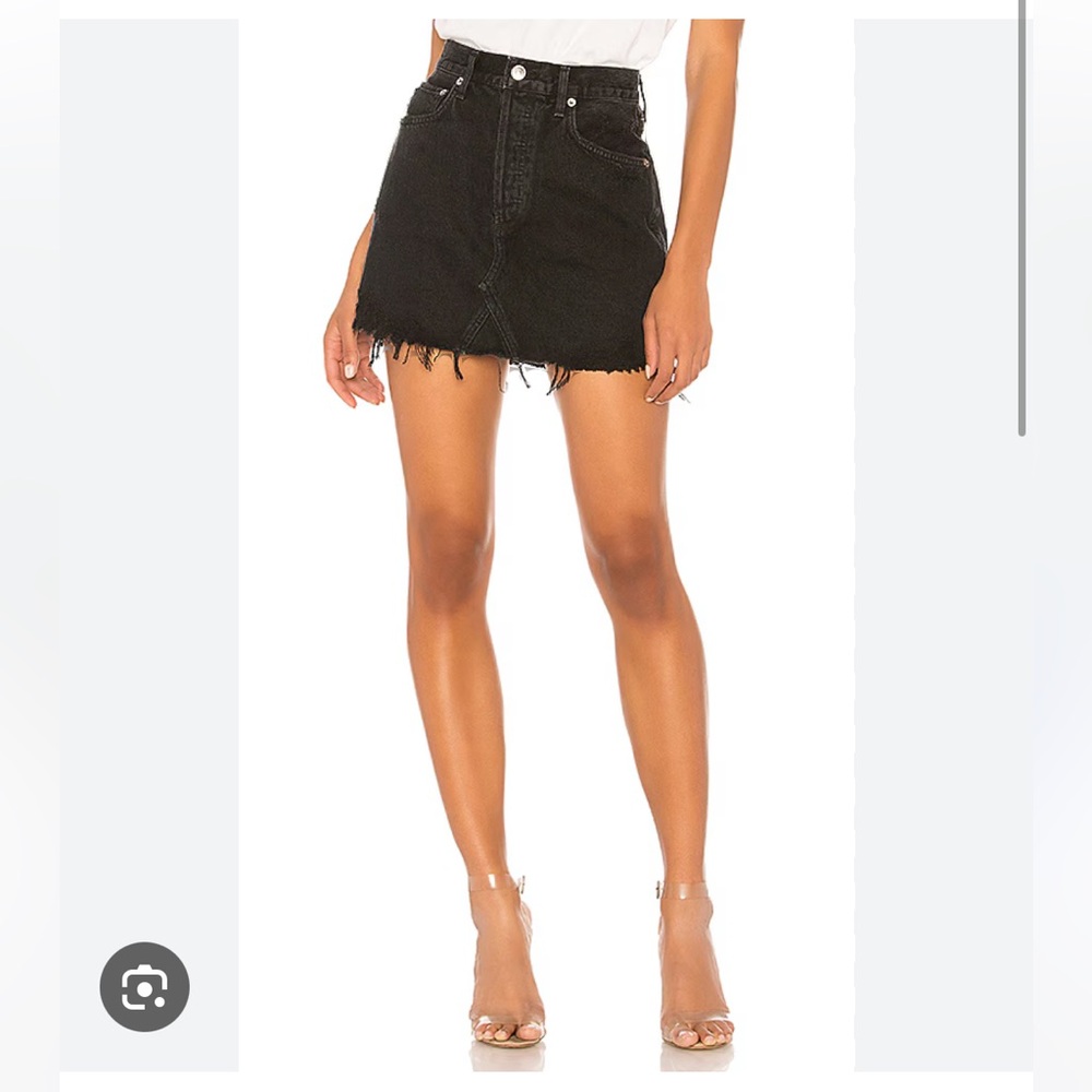 AGOLDE Quinn Mini High Rise Skirt in Black‎